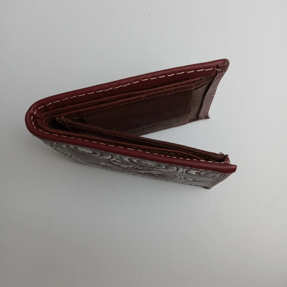 Men's Western‎ Wallet Genuine Leather Hand Crafted Bifold Cowboy Rodeo Wallet